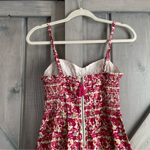 Vintage American‎ Eagle Spring Flower Dress corset pockets fit flare stretchy 4 - Picture 9 of 11